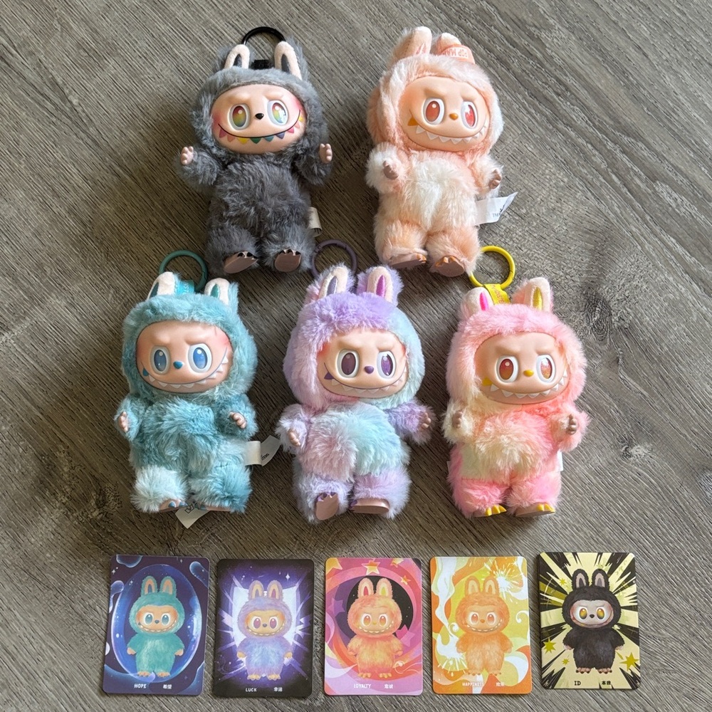 Plush The Monsters Keyring — Pastel Multi-Color Set NWOB
